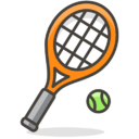 tennis raquet and ball